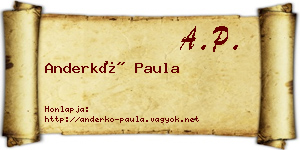Anderkó Paula névjegykártya
